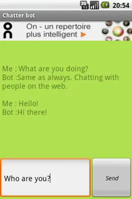 Chatter bot android App screenshot 1